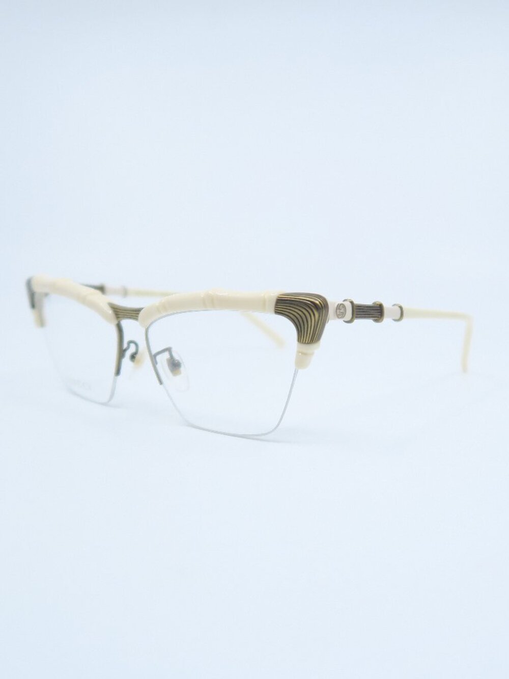 Gucci GG0660O 002 58mm White & Gold Semi Rimless Women's New Eyeglasses Frames. - Picture 3 of 7